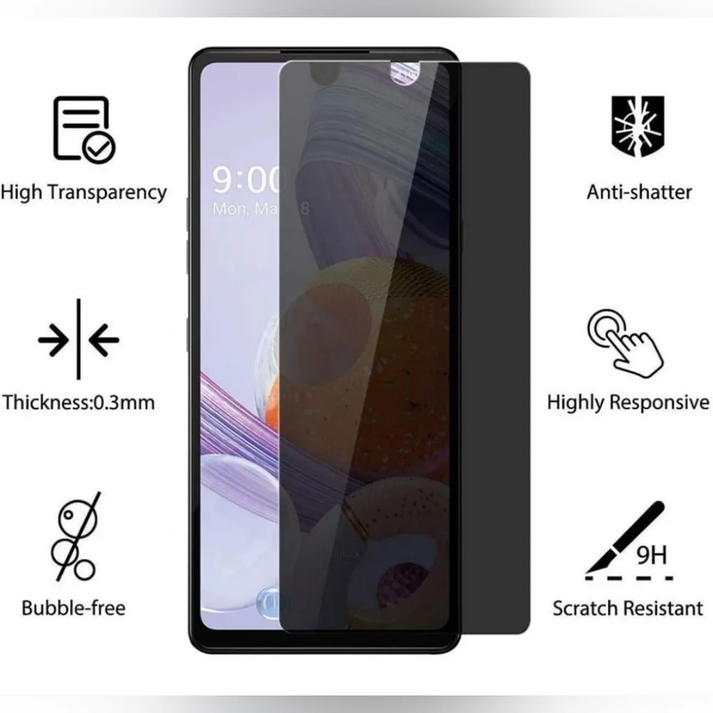 2 LG Stylo 6 Anti-Spy Screen Protectors